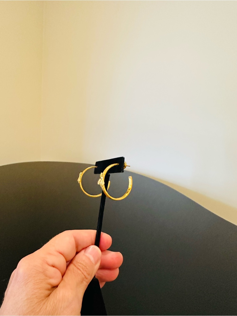 Julie Vos Authentic Luxury Designer Minimalist Spring Summer Bee Hoop Earrings - Picture 17 of 17